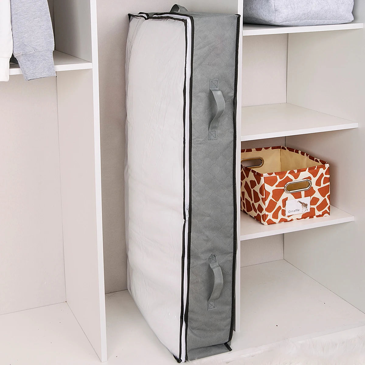 Dustproof under Bed Storage Box with Reinforced Handles for Comforter, Blanket, Bedding, Pillow, and Toys Bedroom Accessories