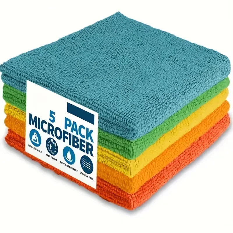 5/10/20Pcs Kitchen Towel, Ultra-Fine Fiber Light Gray Cleaning Cloth Set, Absorbent, Soft and Stain-Removing Cloth