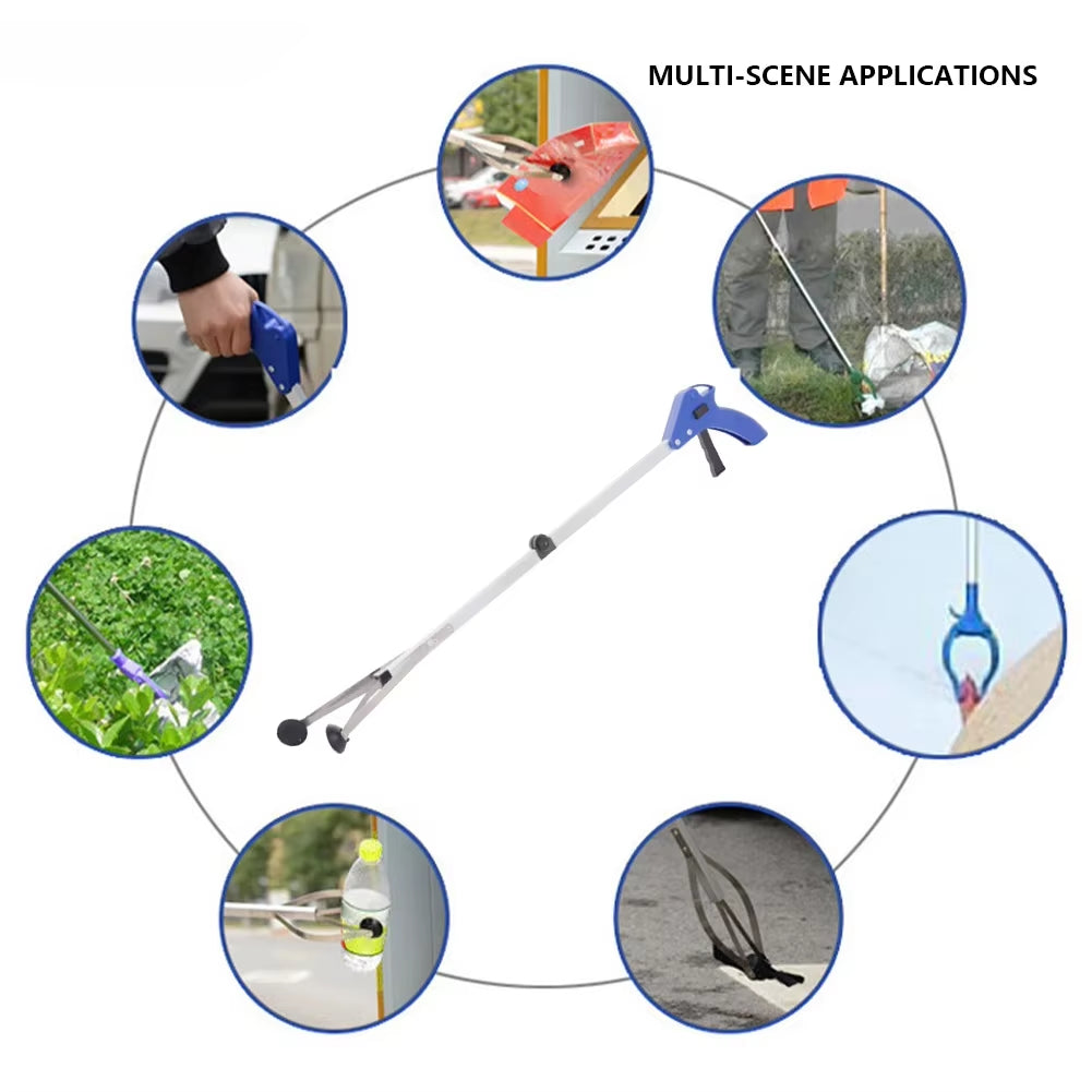 1/2/3Pcs Folding Garbage Picker Household Aluminum Alloy Trash Grabber Waste Leaves Pick Cleaning up Clip Garden Cleaning Tool