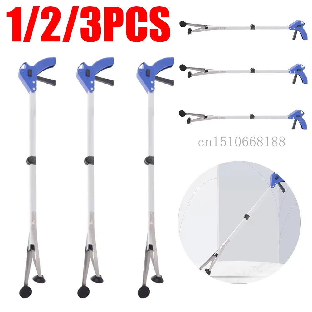 1/2/3Pcs Folding Garbage Picker Household Aluminum Alloy Trash Grabber Waste Leaves Pick Cleaning up Clip Garden Cleaning Tool