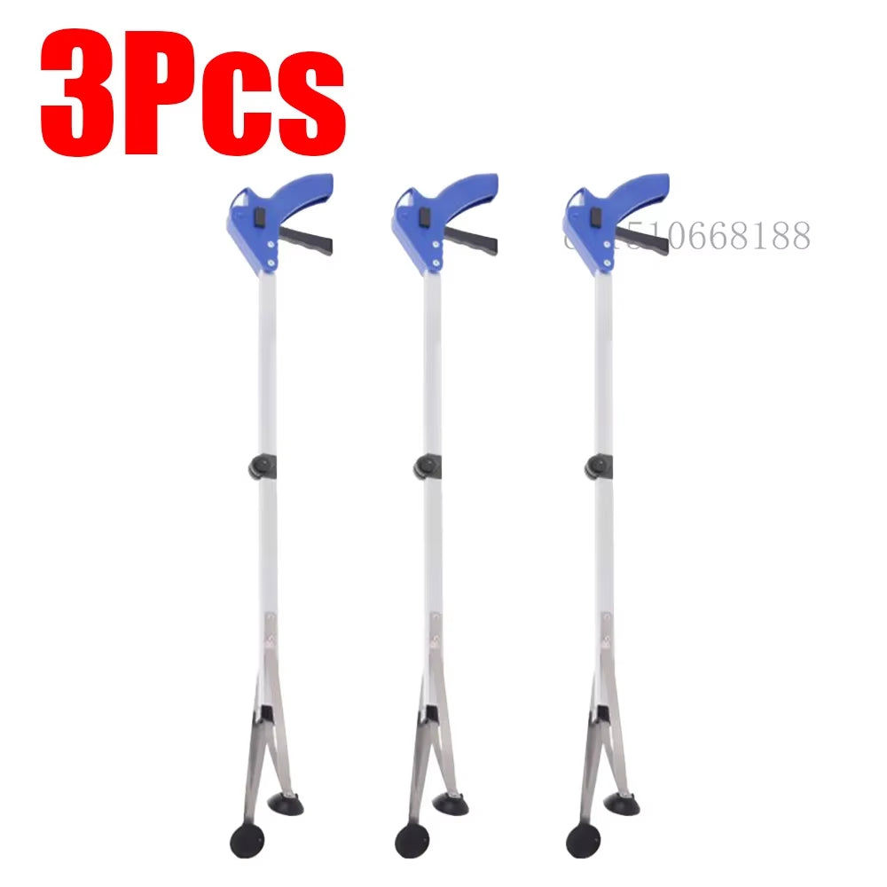 1/2/3Pcs Folding Garbage Picker Household Aluminum Alloy Trash Grabber Waste Leaves Pick Cleaning up Clip Garden Cleaning Tool