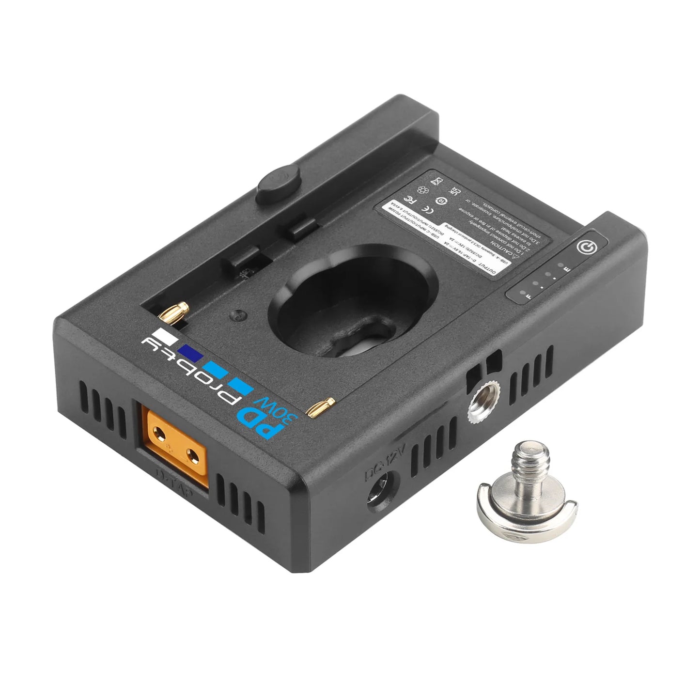 NP-F Battery Adapter Plate for Sony NP-F Battery W PD30W Charging Port 12V 8.4V D-TAP Output Port LED Low Battery Indicator